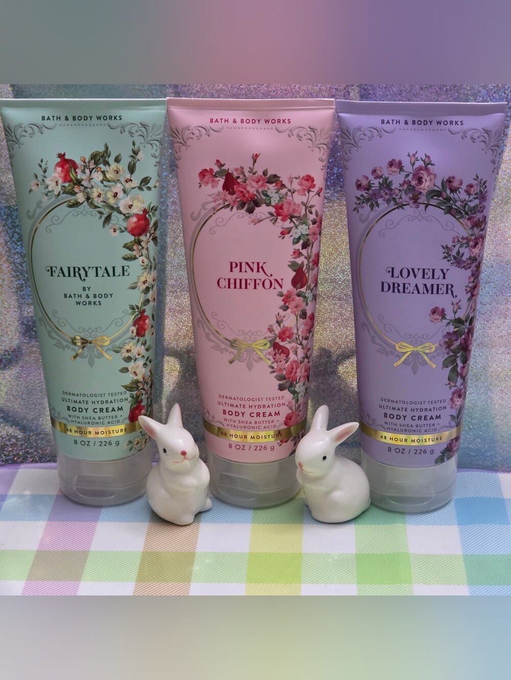 Bath & Body Works Fairytale, Pink Chiffon & Lovely Dreamer Body Cream Set NEW
